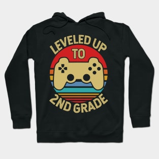 Leveled Up To 2nd Grade Kids Graduation Hoodie